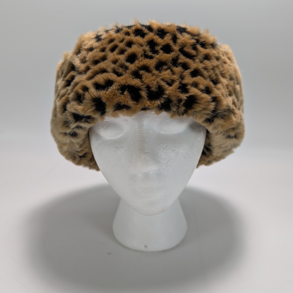 Betmar New York 75th Anniversary Faux Fur Leopard Print Trim Hat Pill Box Hat